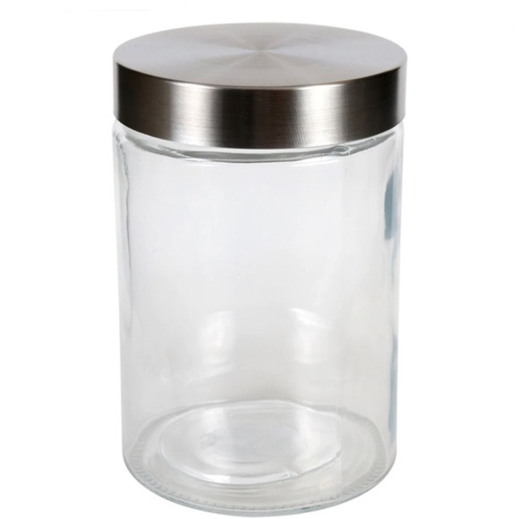 3piece set-2 tall glass jars & chalkboard label pantry storage craft organizers - Picture 3 of 4